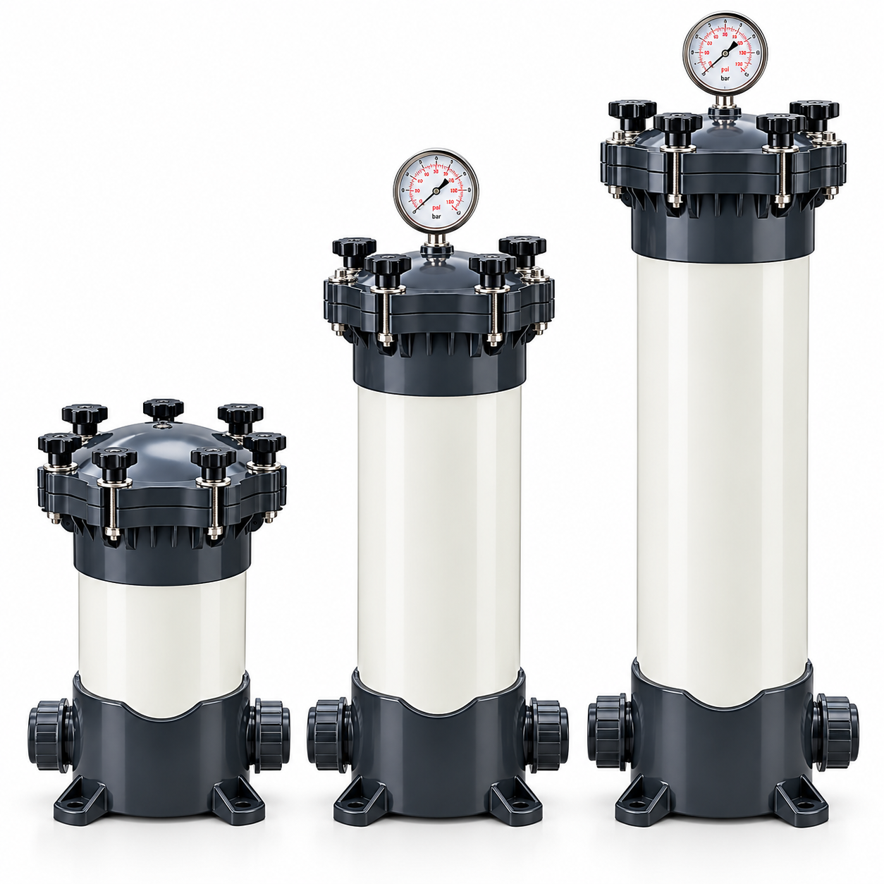Industrial Water Filter Housings Trio
