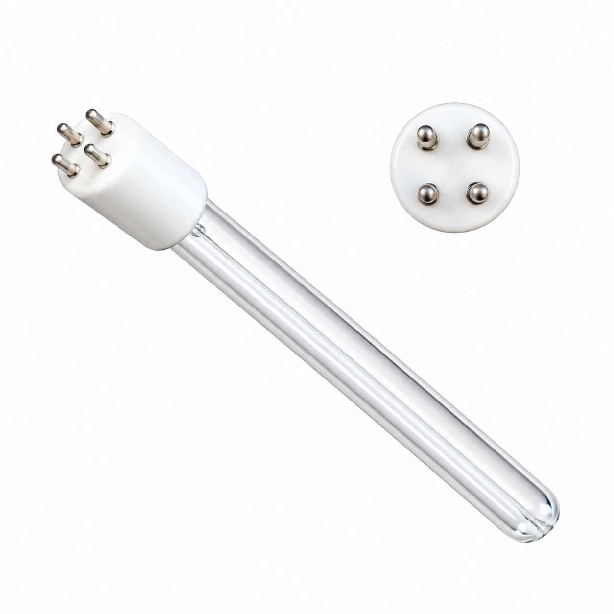 UV Lamp Tube with Four-Pin Connector Close-Up